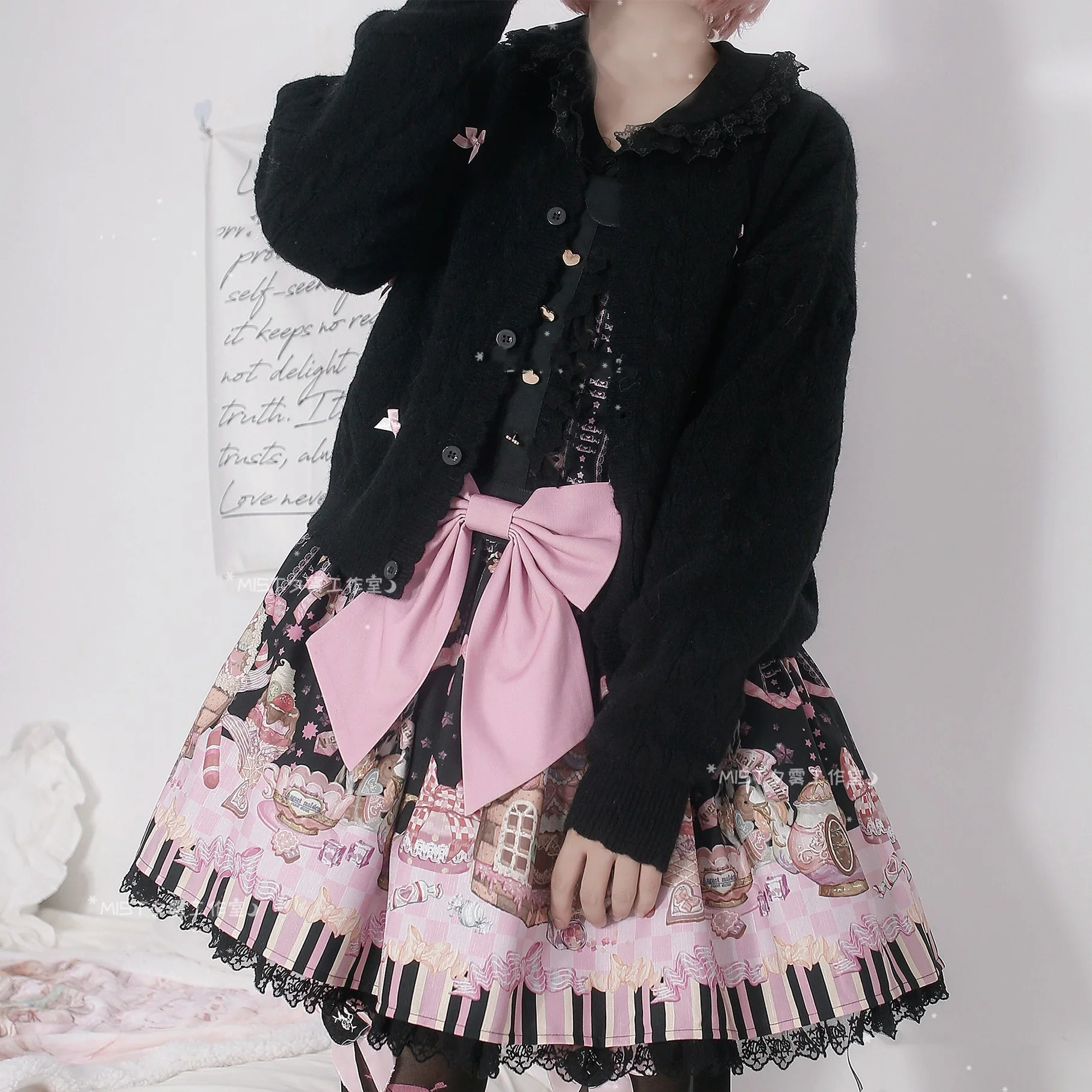 Hollow Out Long Sleeve Lolita Cardigan Multicolors - Image 9