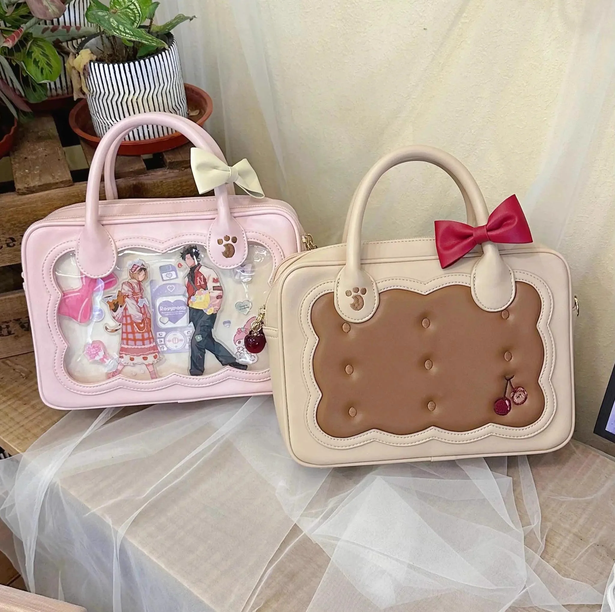 Morning Glory - Kawaii Lolita Bag Cherry Biscuit Shoulder Crossbody Handbag - Image 2