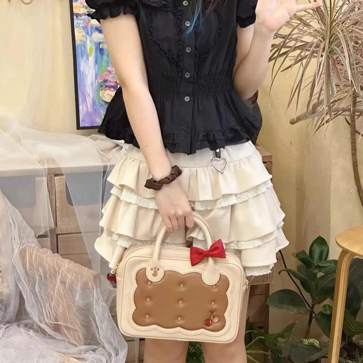 Morning Glory - Kawaii Lolita Bag Cherry Biscuit Shoulder Crossbody Handbag - Image 36