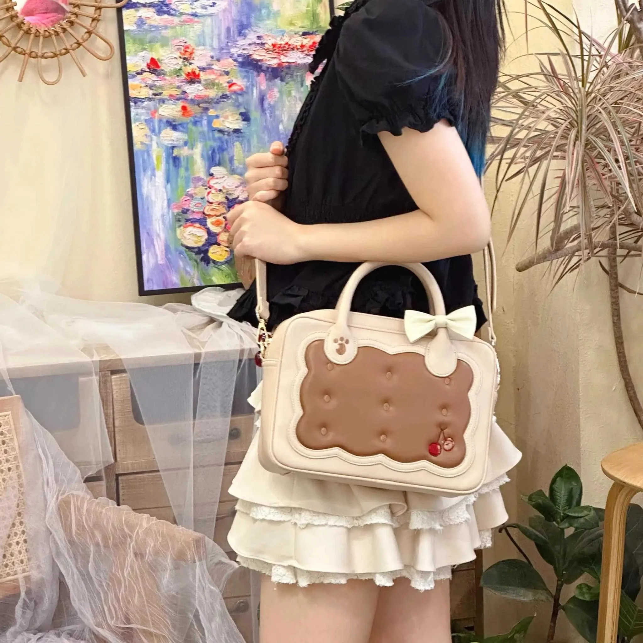 Morning Glory - Kawaii Lolita Bag Cherry Biscuit Shoulder Crossbody Handbag - Image 37