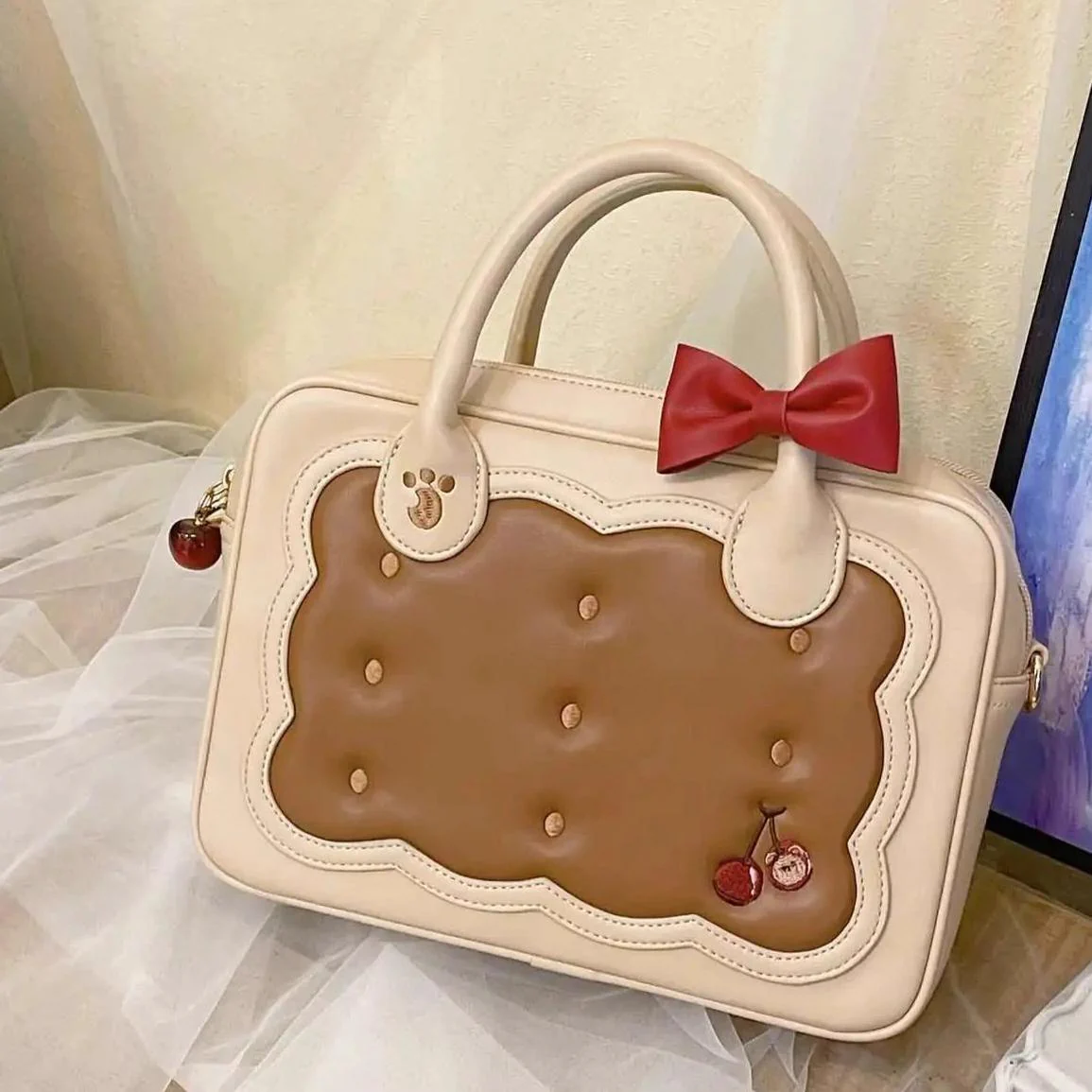 Morning Glory - Kawaii Lolita Bag Cherry Biscuit Shoulder Crossbody Handbag - Image 40