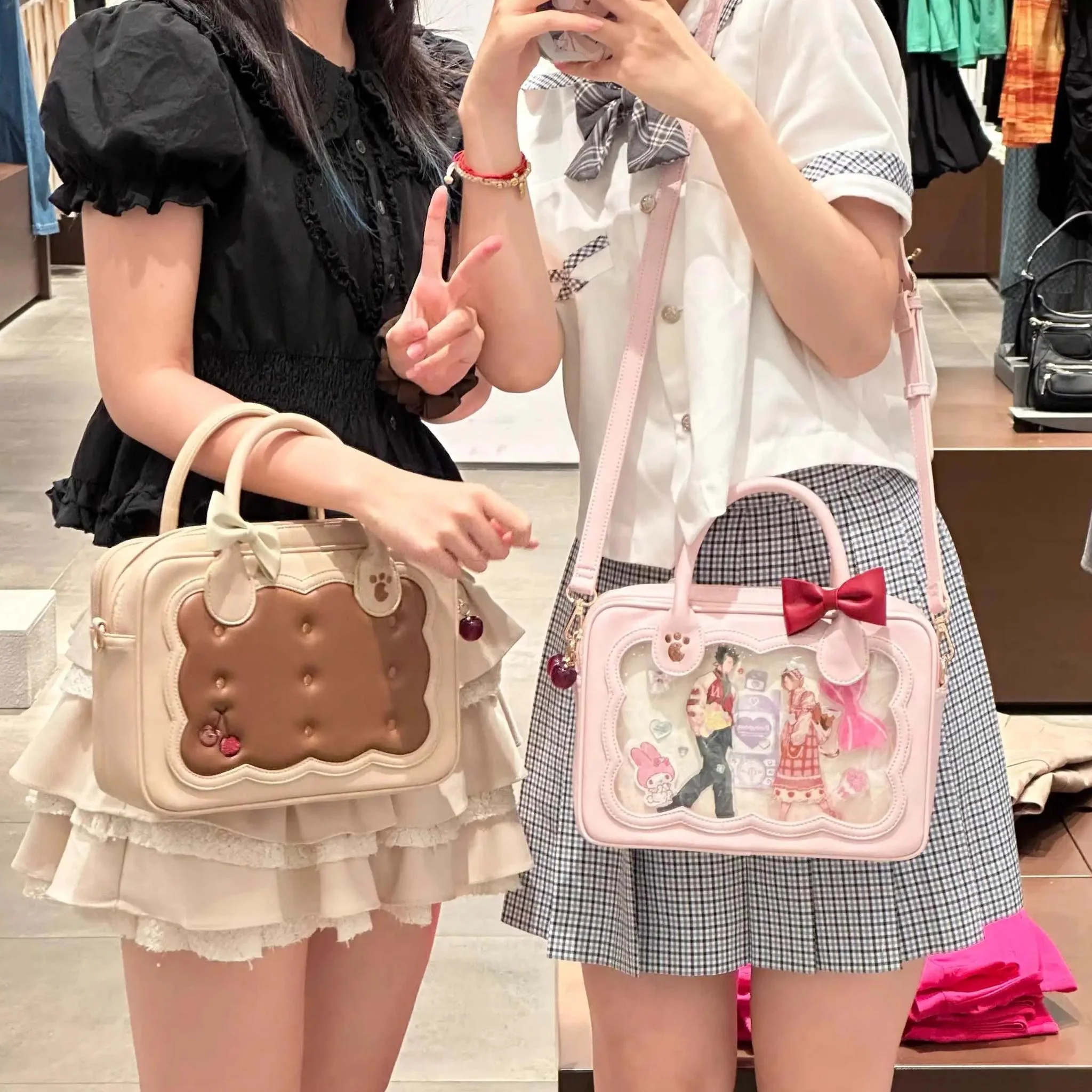 Morning Glory - Kawaii Lolita Bag Cherry Biscuit Shoulder Crossbody Handbag - Image 6