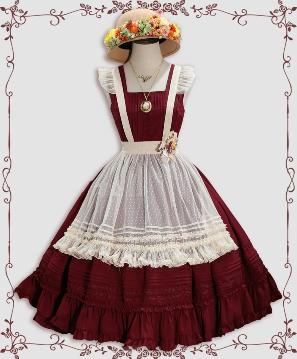 Nocturne Reminiscence - Elegant Lolita JSK Dress Multi-Wear Apron Dress Set - Image 18