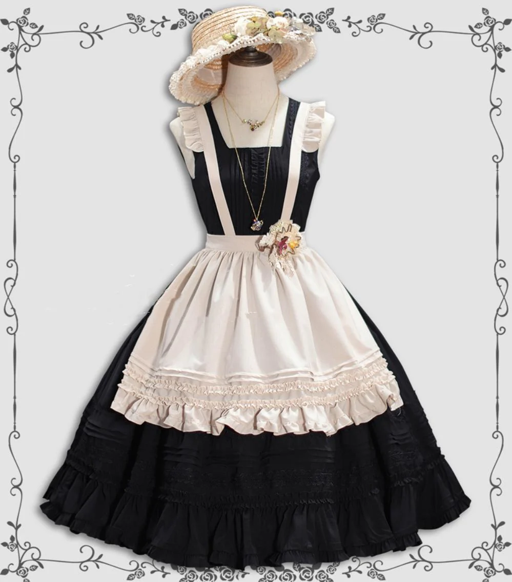 Nocturne Reminiscence - Elegant Lolita JSK Dress Multi-Wear Apron Dress Set - Image 19