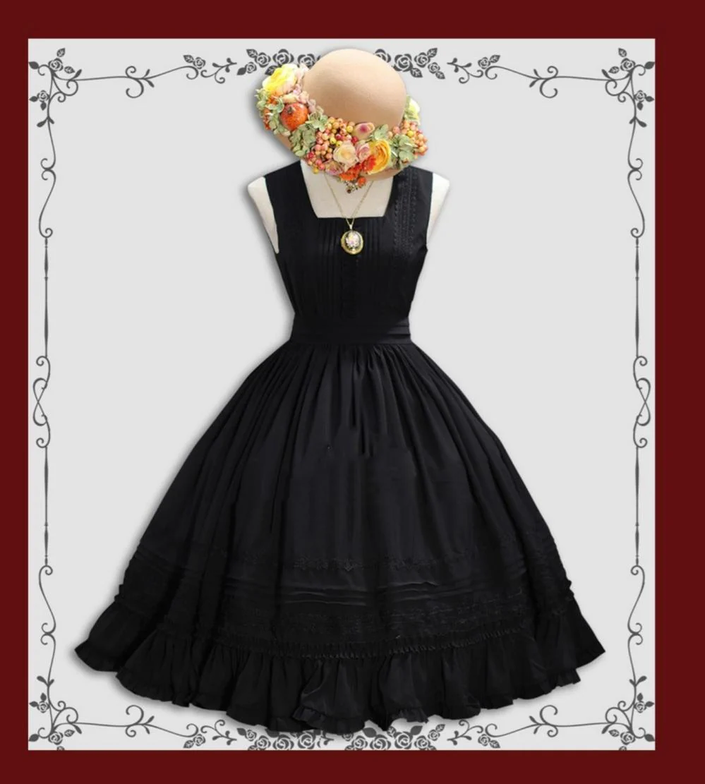 Nocturne Reminiscence - Elegant Lolita JSK Dress Multi-Wear Apron Dress Set - Image 20