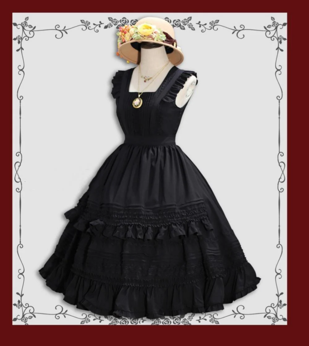 Nocturne Reminiscence - Elegant Lolita JSK Dress Multi-Wear Apron Dress Set - Image 21