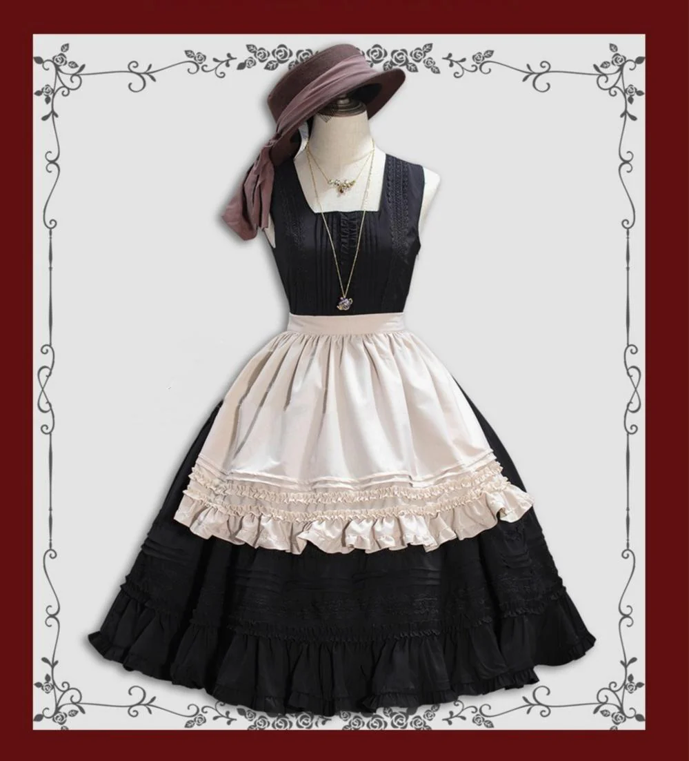 Nocturne Reminiscence - Elegant Lolita JSK Dress Multi-Wear Apron Dress Set - Image 22
