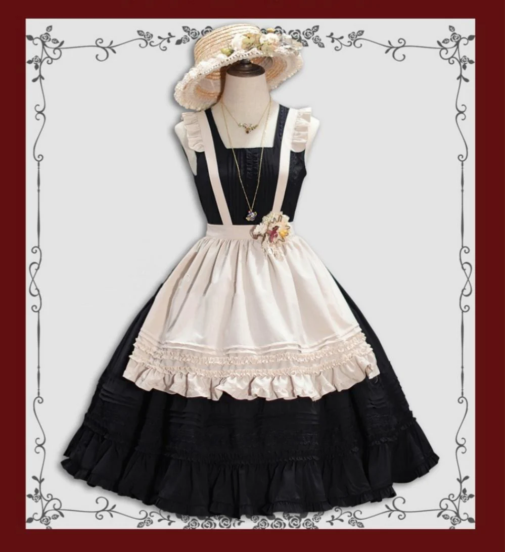 Nocturne Reminiscence - Elegant Lolita JSK Dress Multi-Wear Apron Dress Set - Image 23