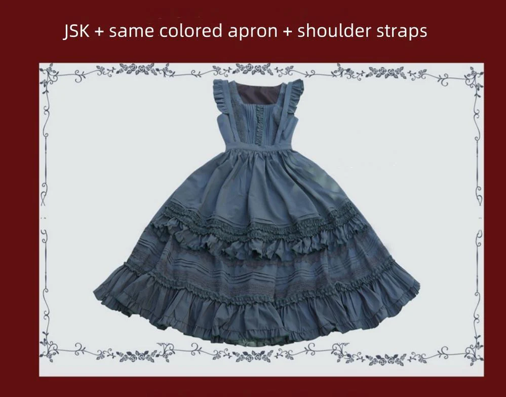 Nocturne Reminiscence - Elegant Lolita JSK Dress Multi-Wear Apron Dress Set - Image 26