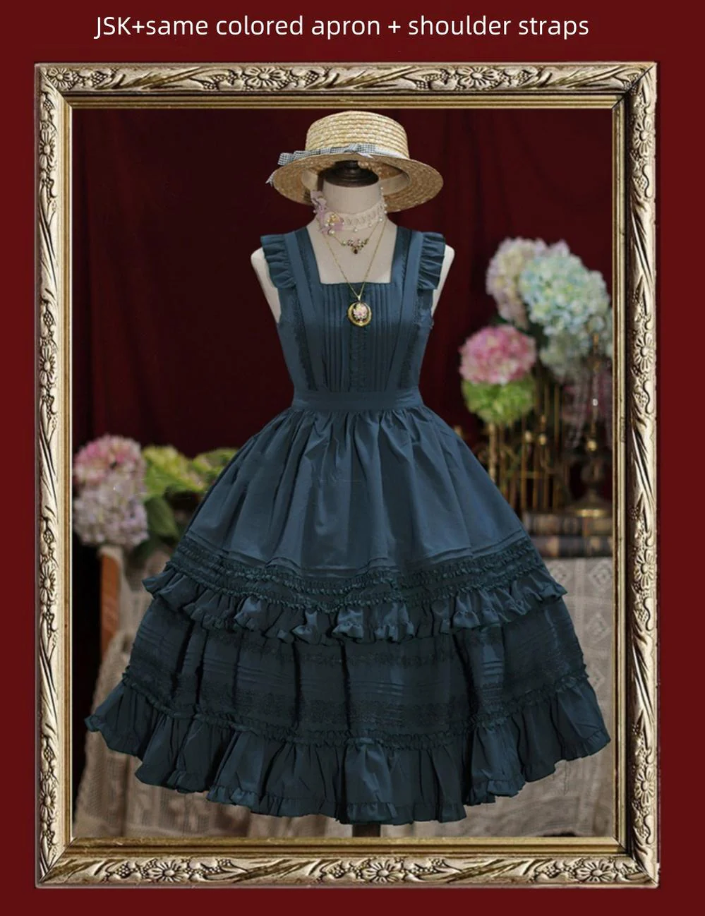 Nocturne Reminiscence - Elegant Lolita JSK Dress Multi-Wear Apron Dress Set - Image 3