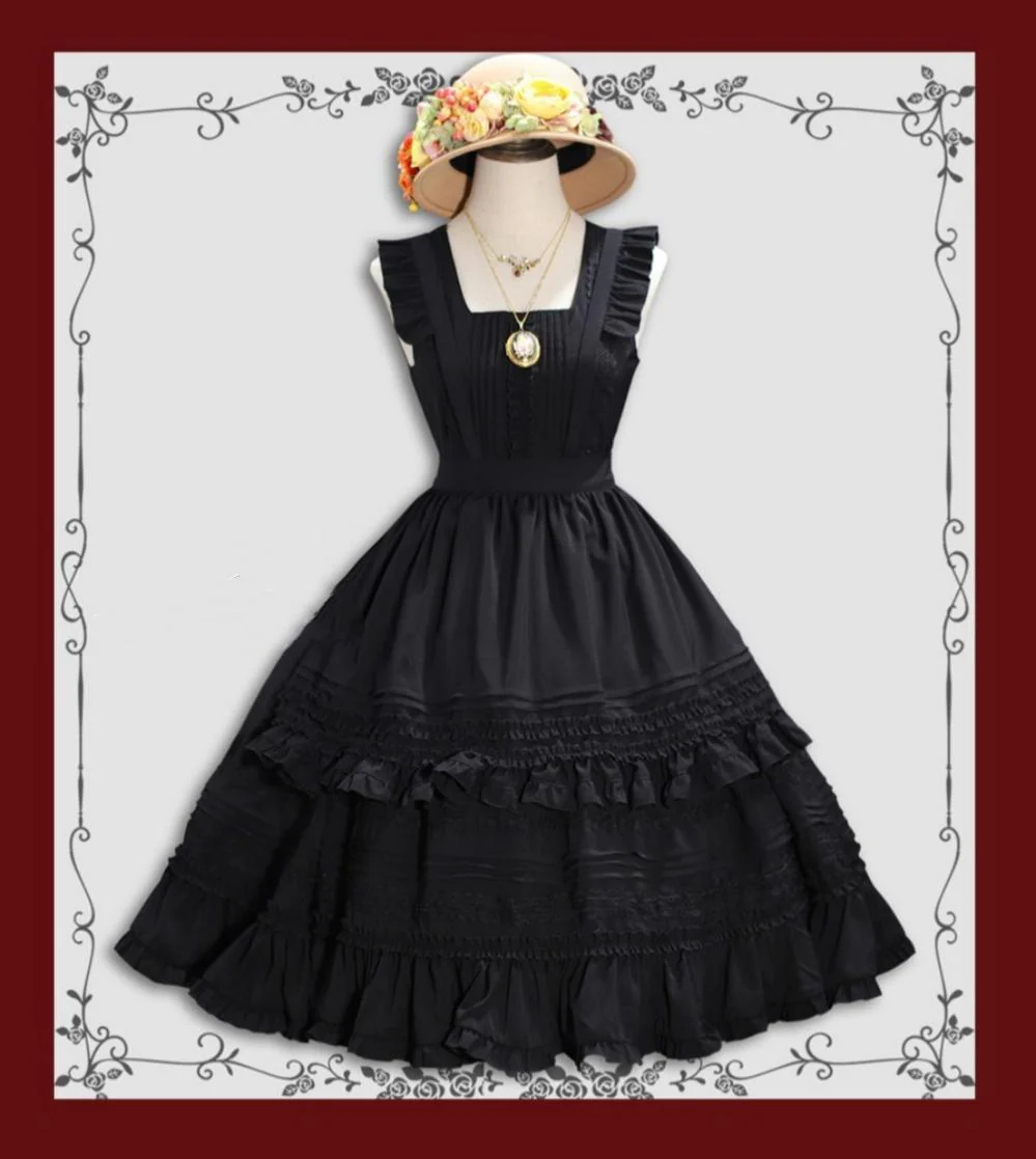 Nocturne Reminiscence - Elegant Lolita JSK Dress Multi-Wear Apron Dress Set - Image 4