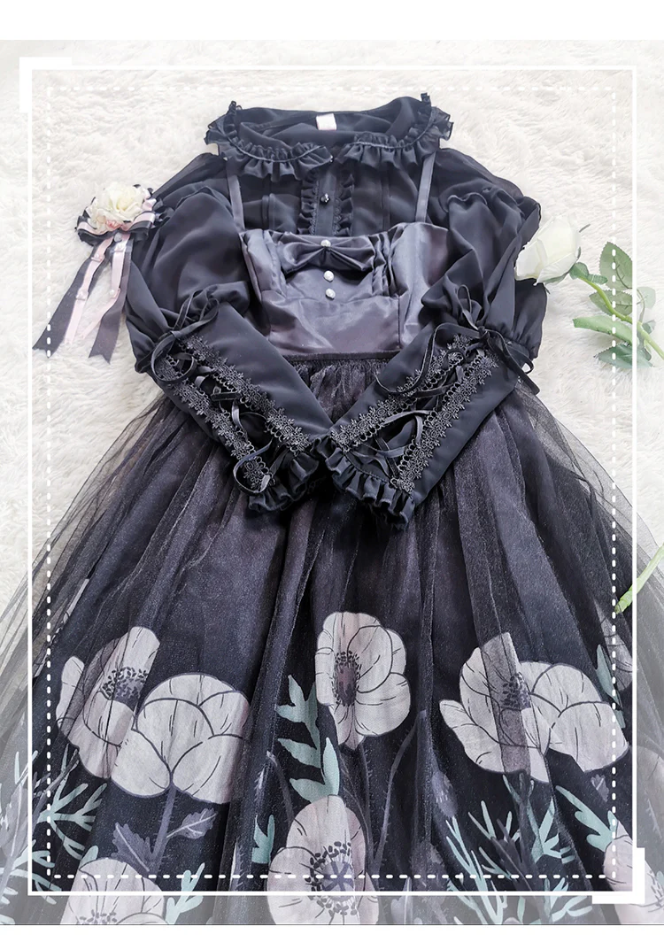 Plus Size Lolita Shirt Mutton Sleeve Lace Blouse - Image 10