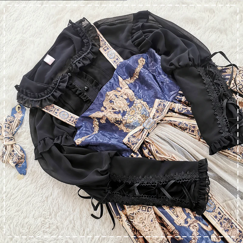 Plus Size Lolita Shirt Mutton Sleeve Lace Blouse - Image 7