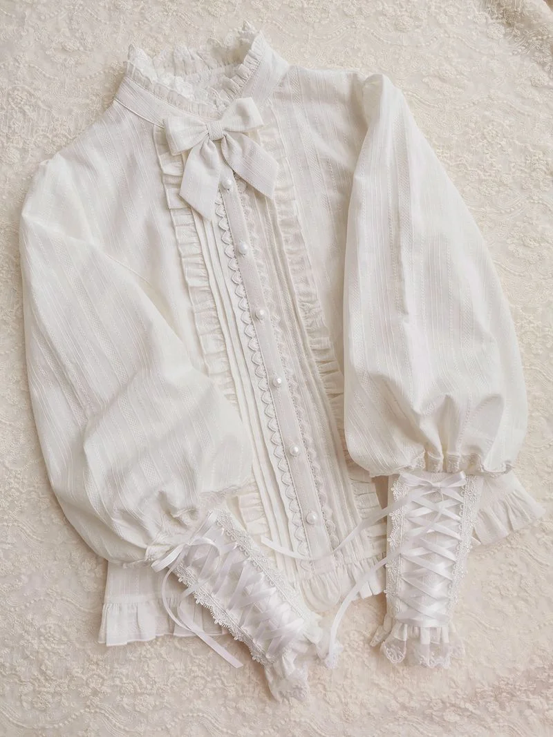 Winter Mutton Sleeves Lace Flounce Lolita Blouse