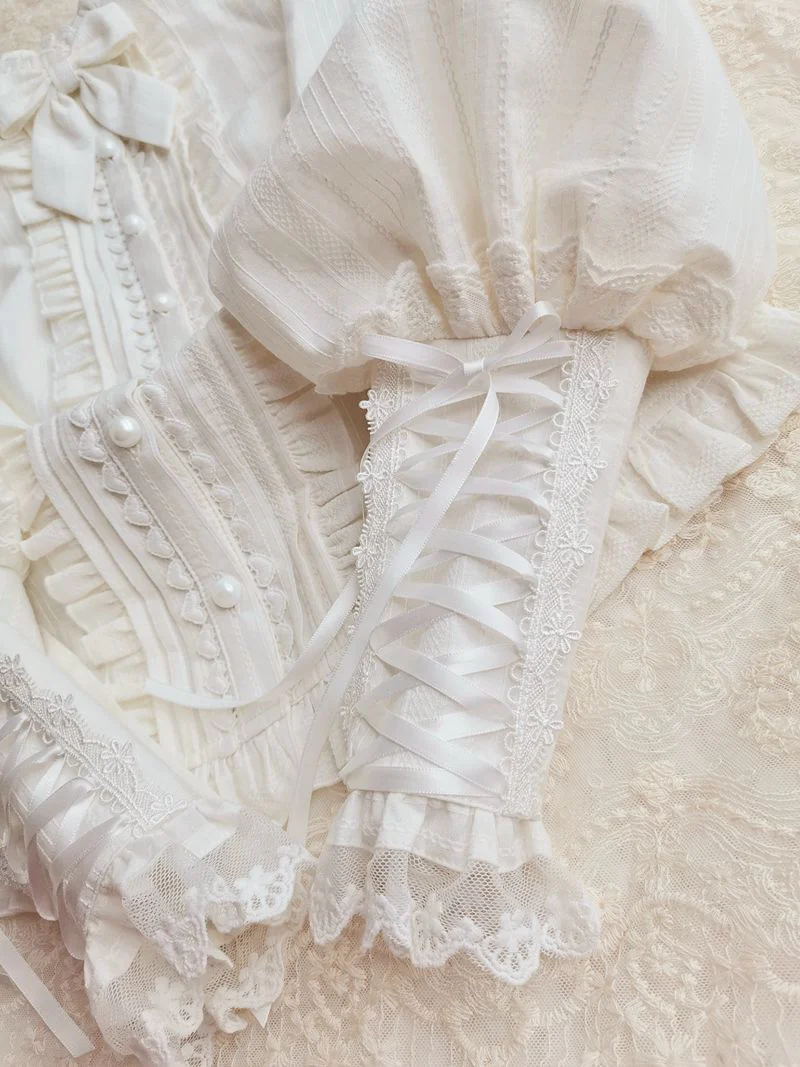 Winter Mutton Sleeves Lace Flounce Lolita Blouse - Image 2