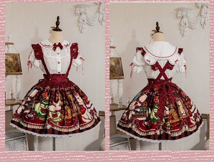 Ocelot - Crown Bear - Kawaii Lolita SK Daily Chiffon Skirt - Image 10