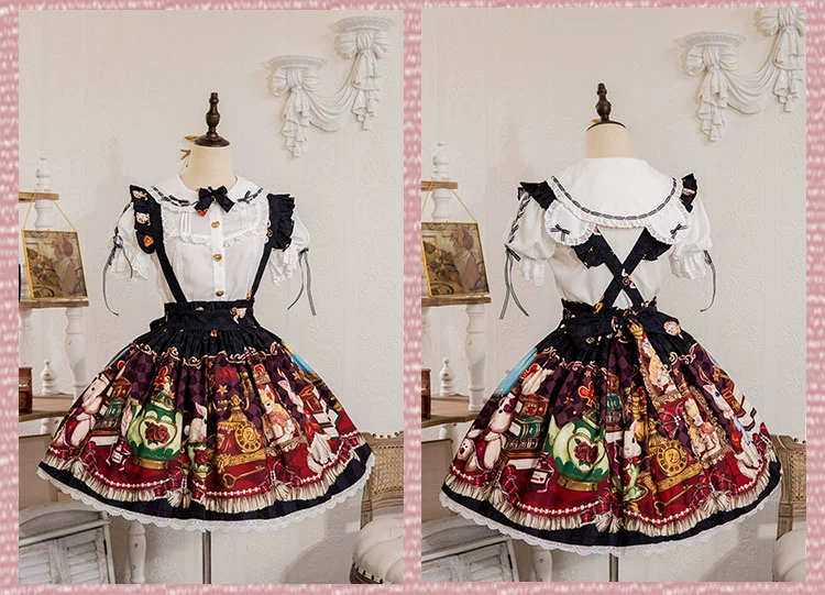 Ocelot - Crown Bear - Kawaii Lolita SK Daily Chiffon Skirt - Image 11