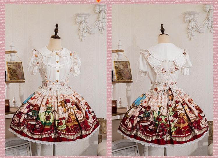 Ocelot - Crown Bear - Kawaii Lolita SK Daily Chiffon Skirt - Image 12