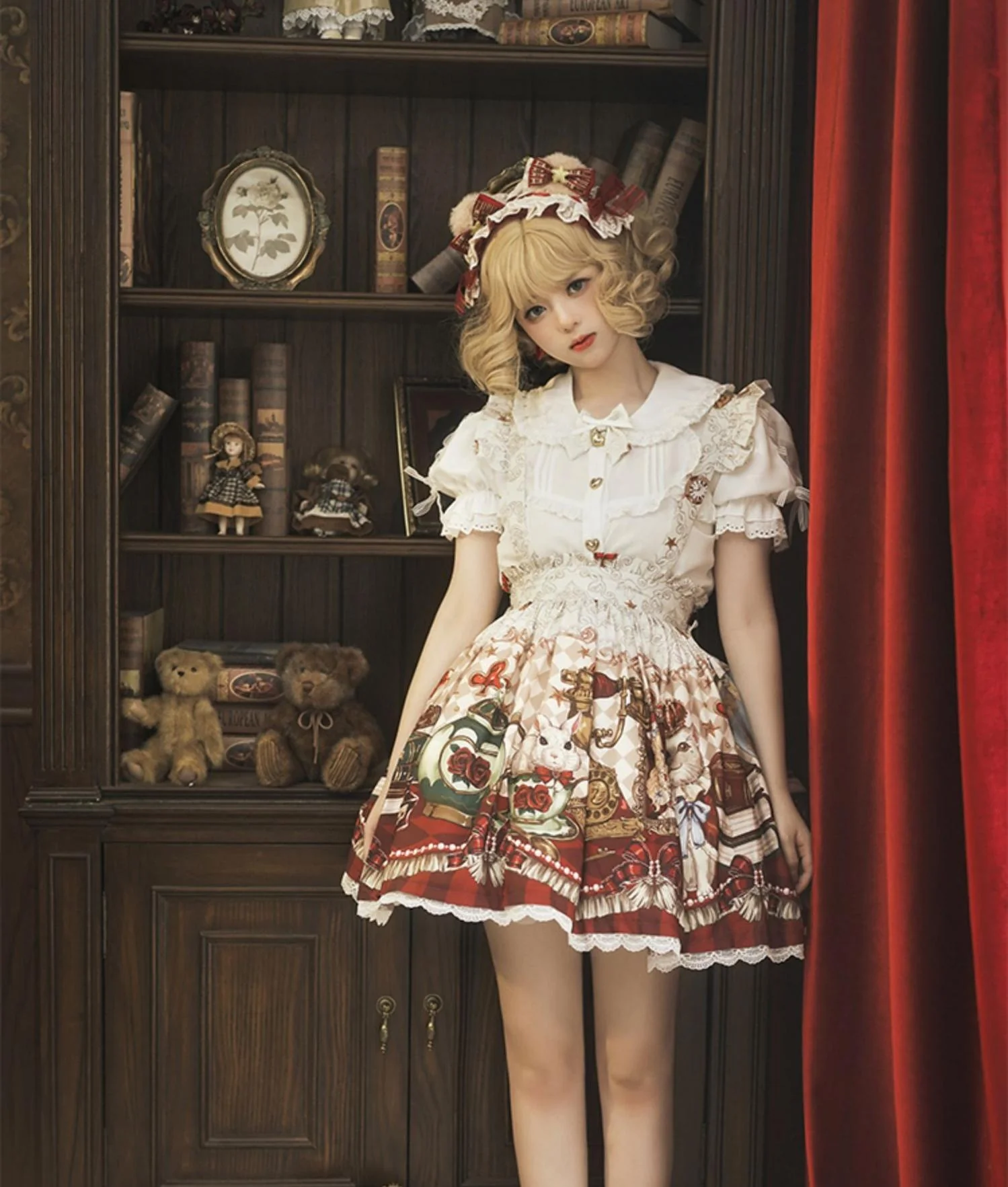 Ocelot - Crown Bear - Kawaii Lolita SK Daily Chiffon Skirt - Image 13