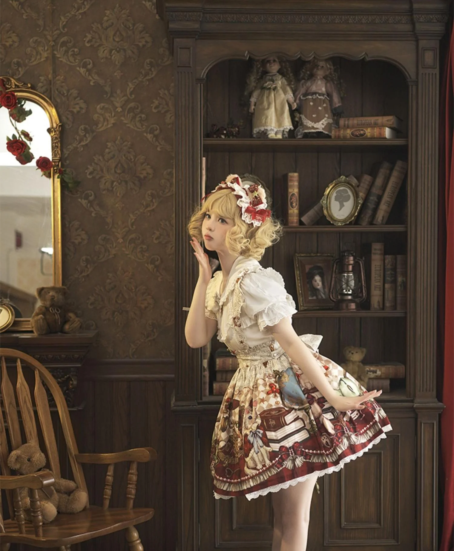 Ocelot - Crown Bear - Kawaii Lolita SK Daily Chiffon Skirt - Image 14