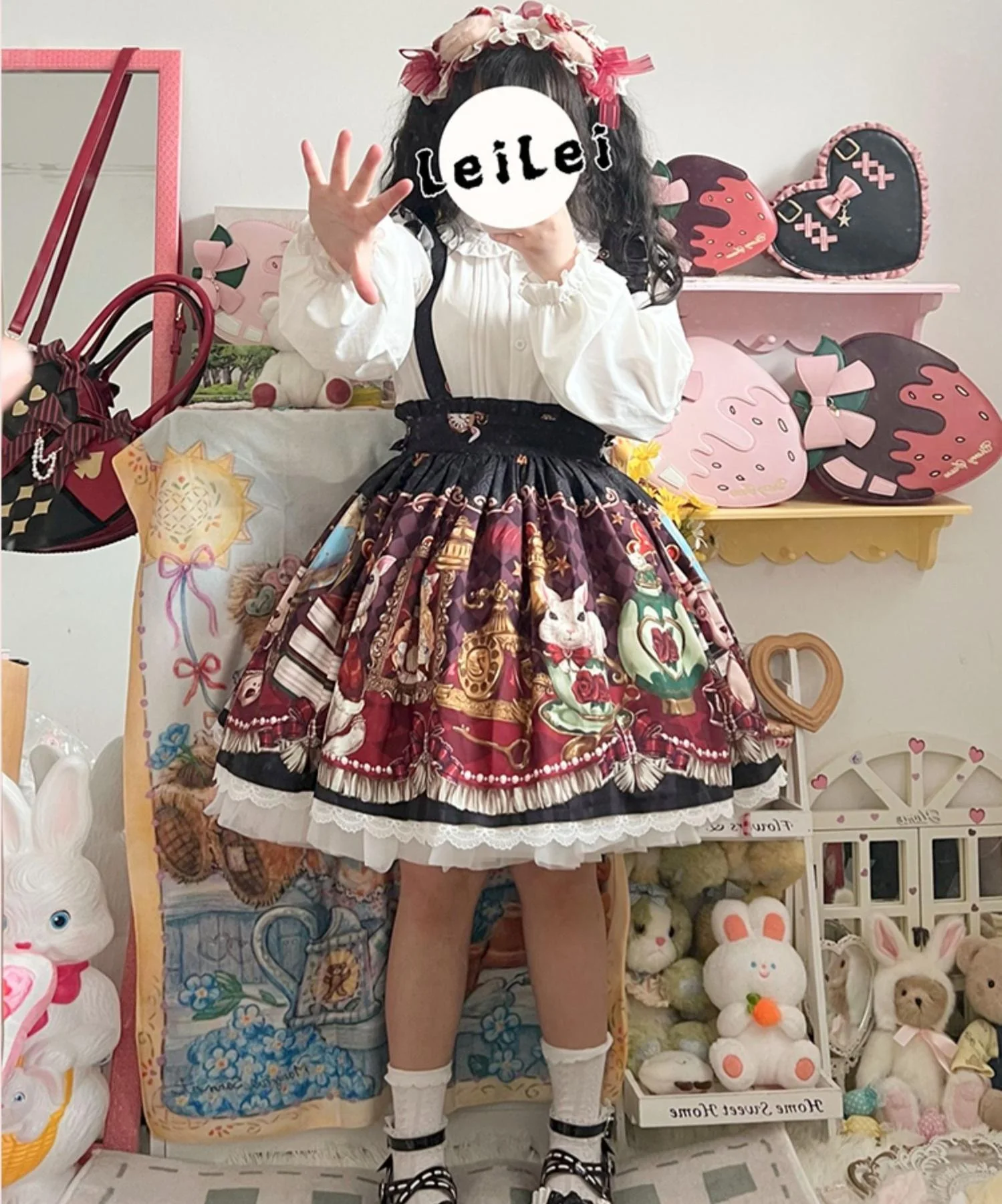 Ocelot - Crown Bear - Kawaii Lolita SK Daily Chiffon Skirt - Image 15