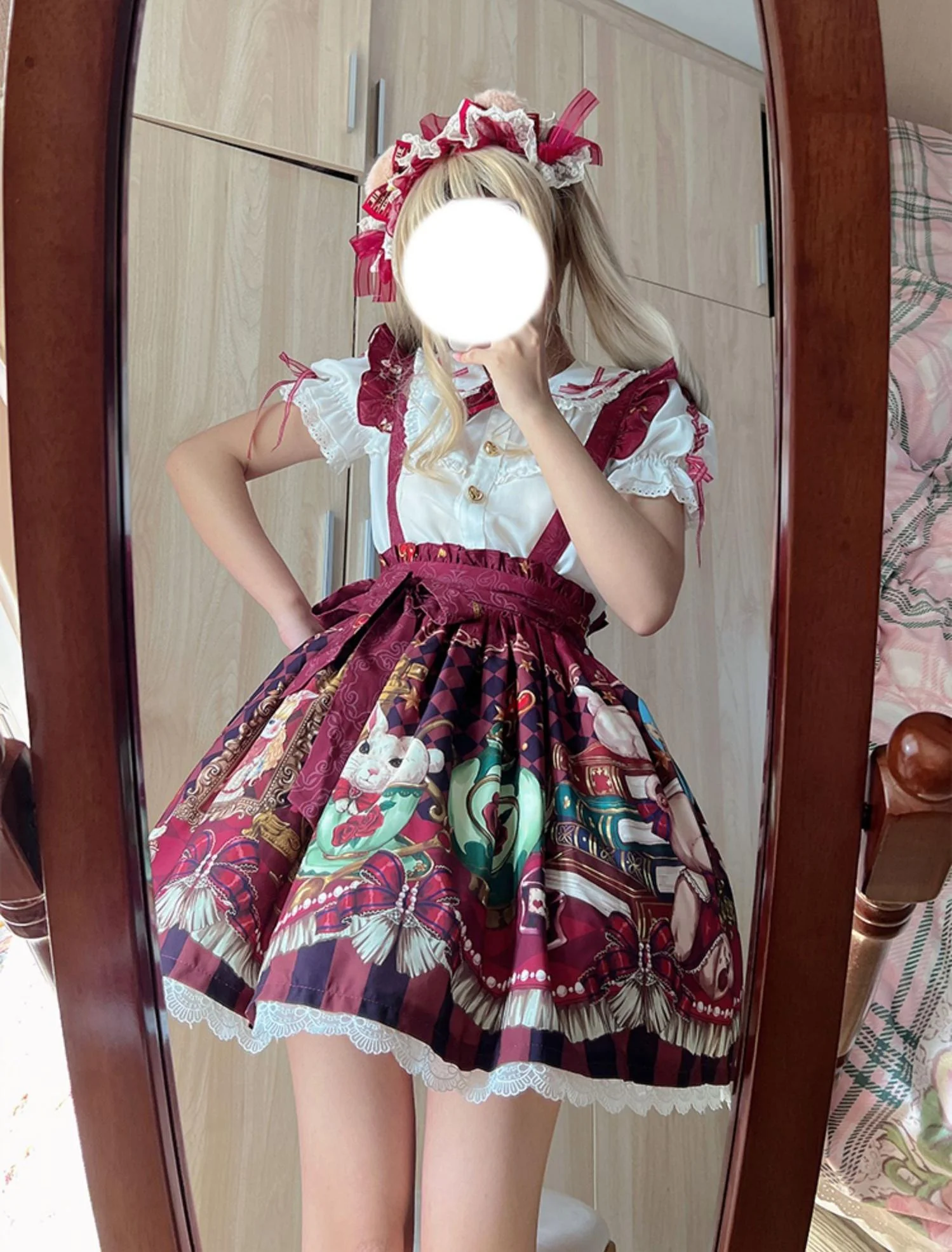 Ocelot - Crown Bear - Kawaii Lolita SK Daily Chiffon Skirt - Image 17