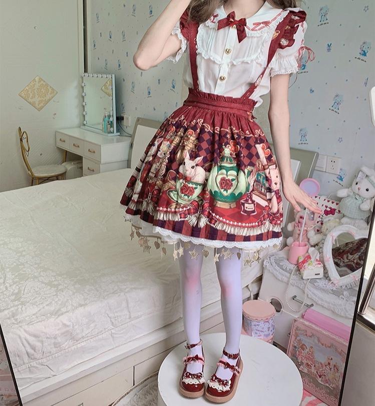 Ocelot - Crown Bear - Kawaii Lolita SK Daily Chiffon Skirt - Image 19