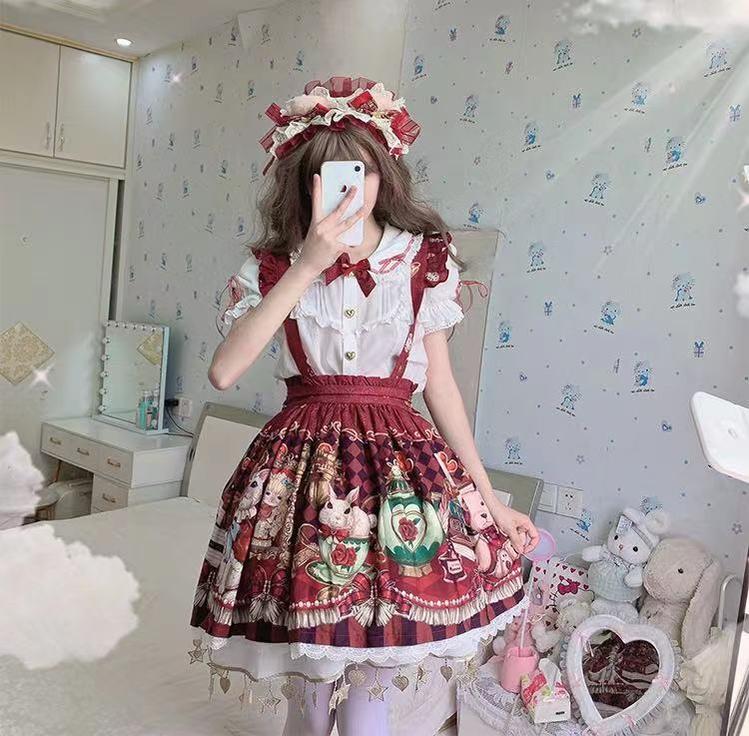 Ocelot - Crown Bear - Kawaii Lolita SK Daily Chiffon Skirt - Image 20