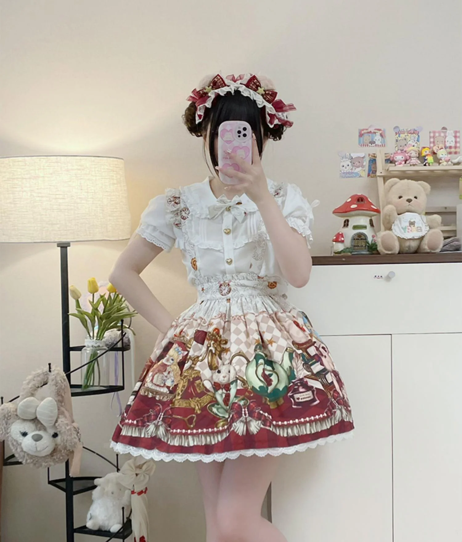 Ocelot - Crown Bear - Kawaii Lolita SK Daily Chiffon Skirt - Image 22
