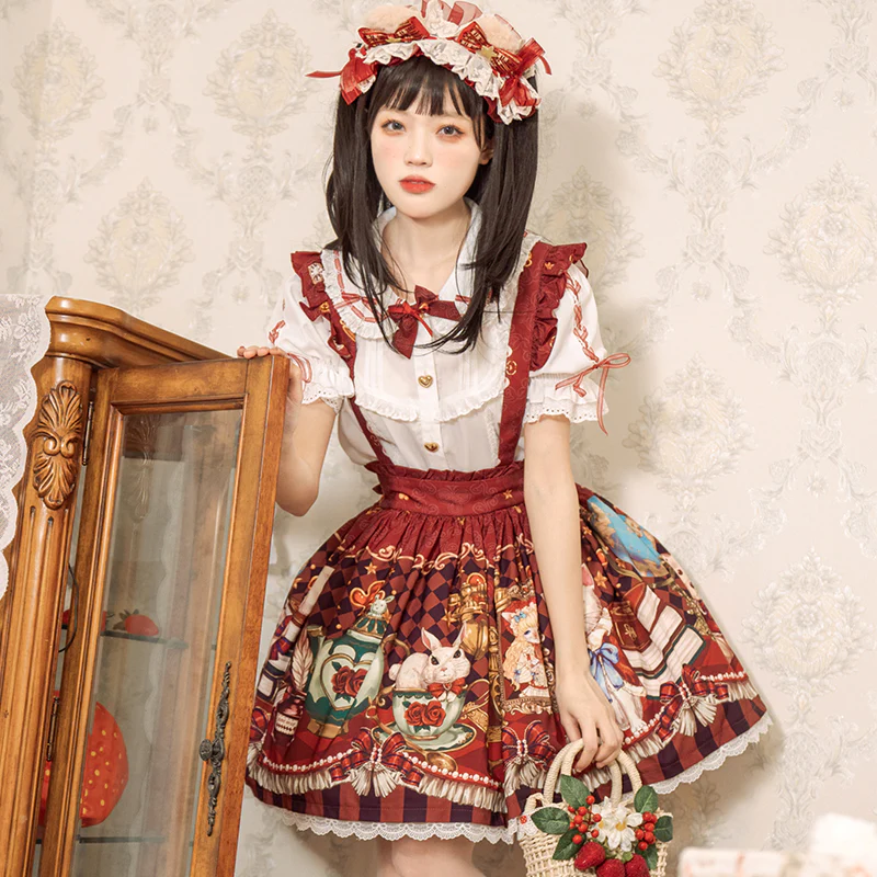 Ocelot - Crown Bear - Kawaii Lolita SK Daily Chiffon Skirt - Image 28