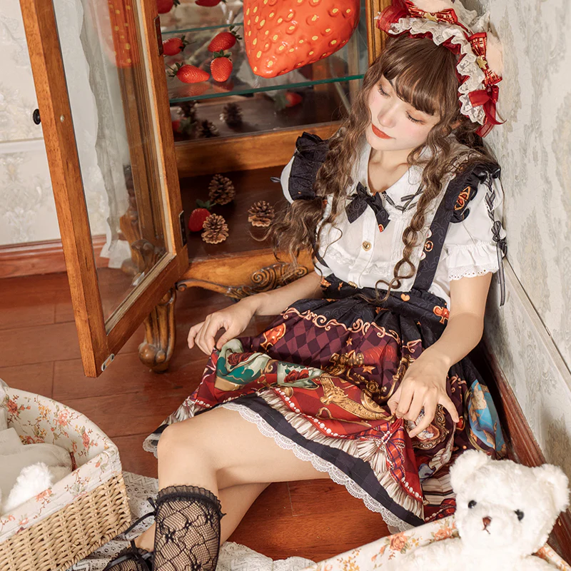 Ocelot - Crown Bear - Kawaii Lolita SK Daily Chiffon Skirt - Image 29