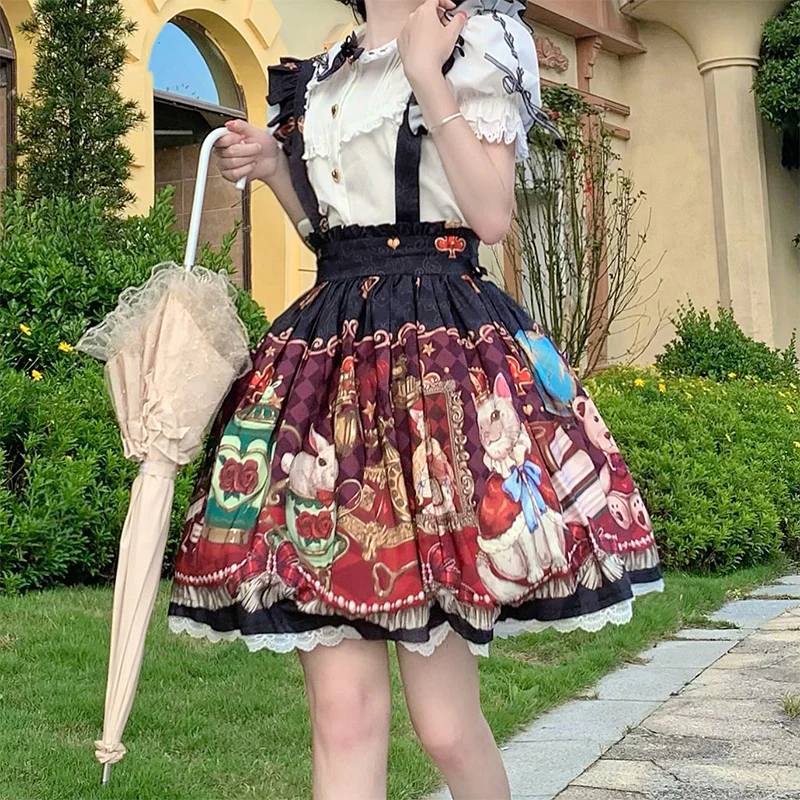 Ocelot - Crown Bear - Kawaii Lolita SK Daily Chiffon Skirt - Image 3
