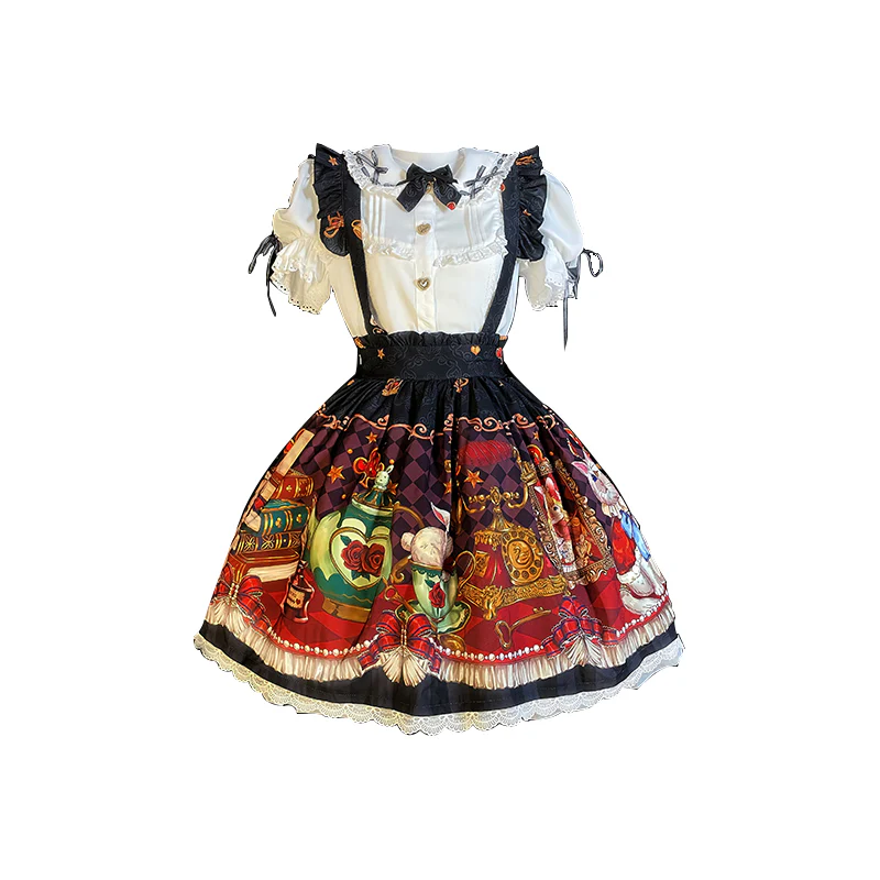 Ocelot - Crown Bear - Kawaii Lolita SK Daily Chiffon Skirt - Image 31