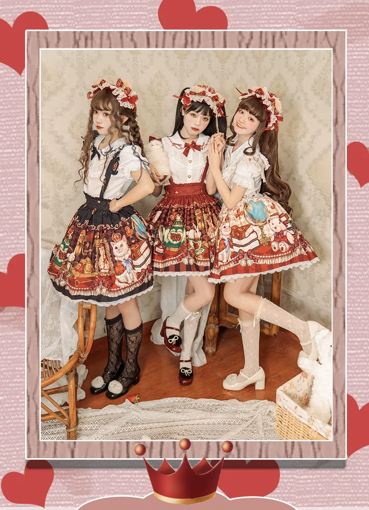 Ocelot - Crown Bear - Kawaii Lolita SK Daily Chiffon Skirt - Image 6