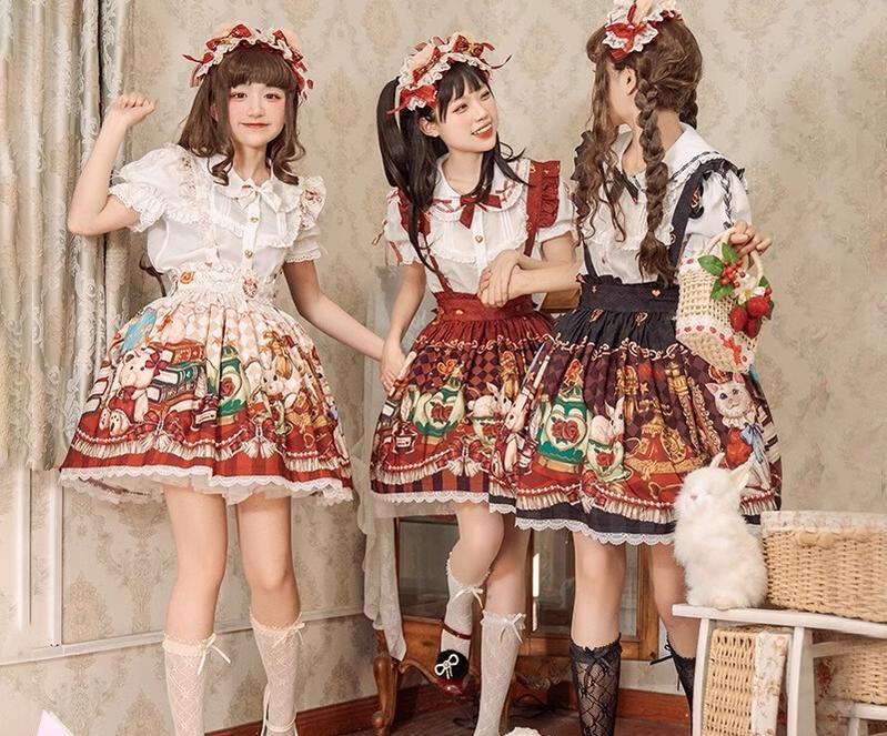 Ocelot - Crown Bear - Kawaii Lolita SK Daily Chiffon Skirt - Image 8