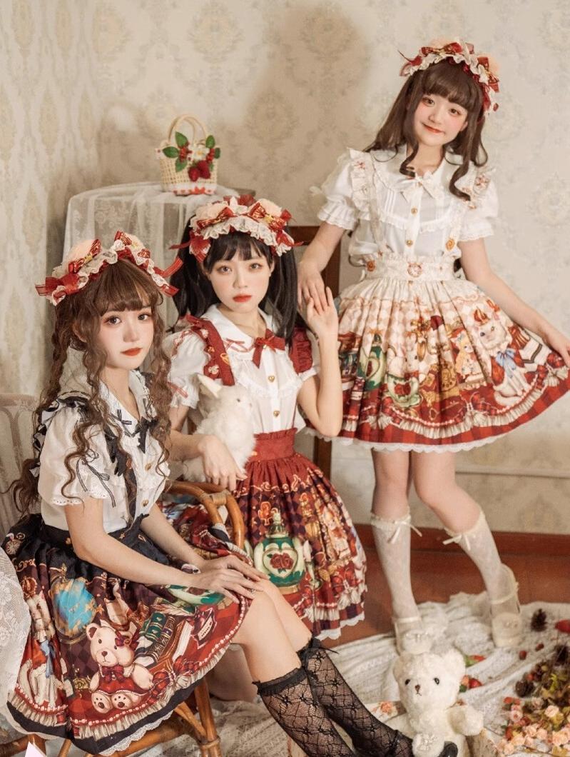 Ocelot - Crown Bear - Kawaii Lolita SK Daily Chiffon Skirt - Image 9