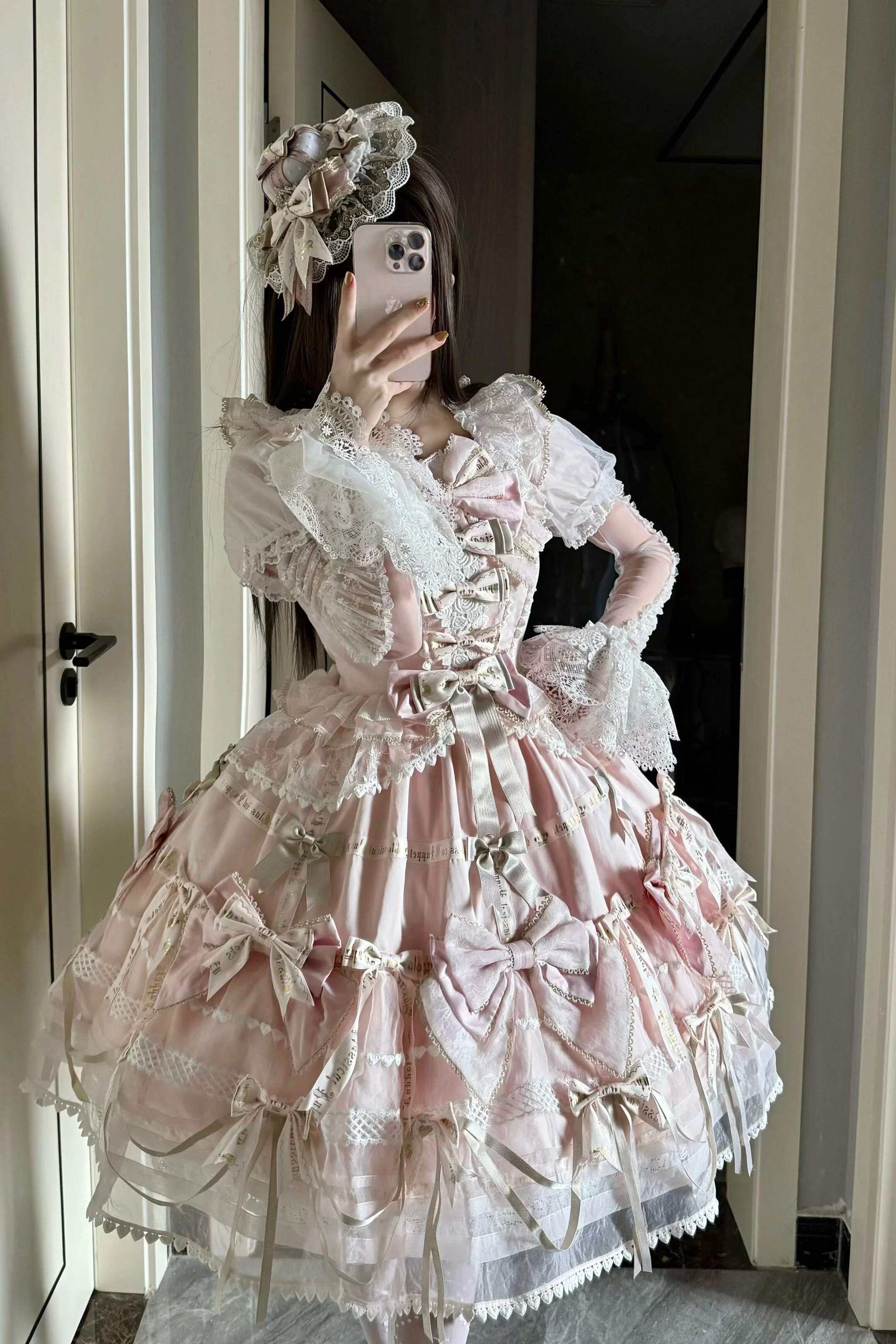 Frosted Starlight - Old School Lolita Blouse, Detachable Sheer Sleeves - Image 16