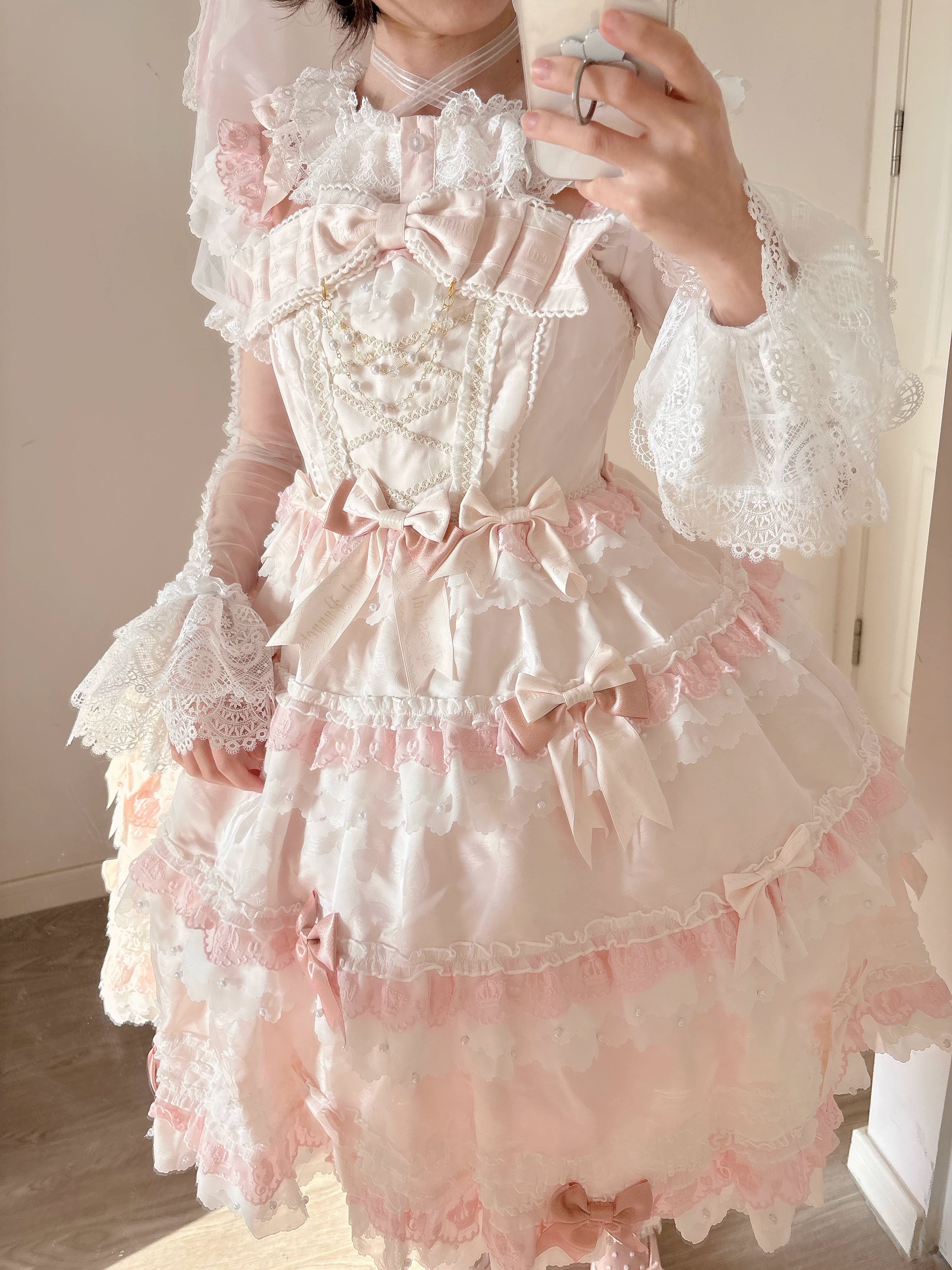 Frosted Starlight - Old School Lolita Blouse, Detachable Sheer Sleeves - Image 6