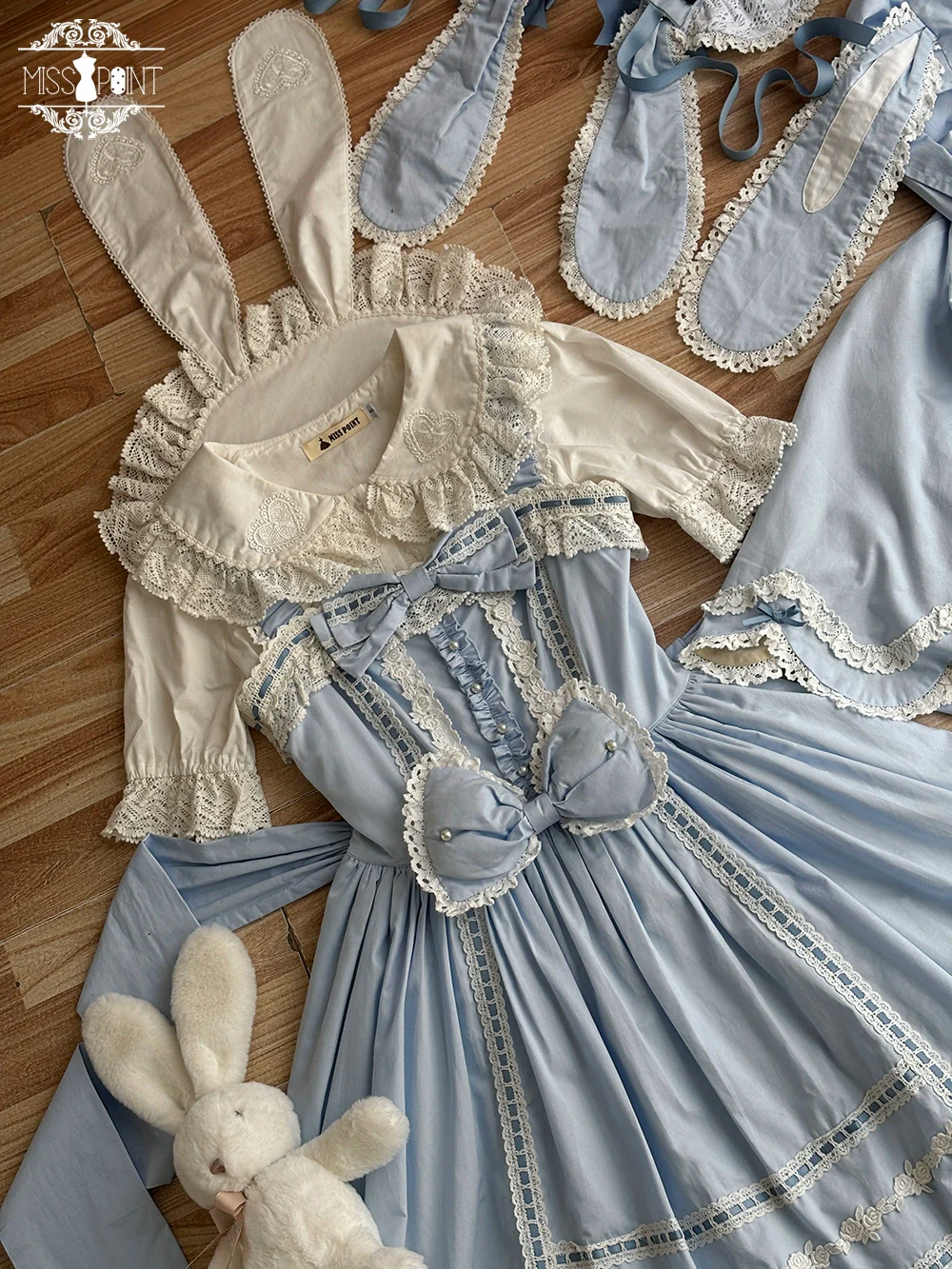 Vintage Petal Rabbit - Cotton Old School Lolita Blouse With Bunny Ear Customized Size - Image 11