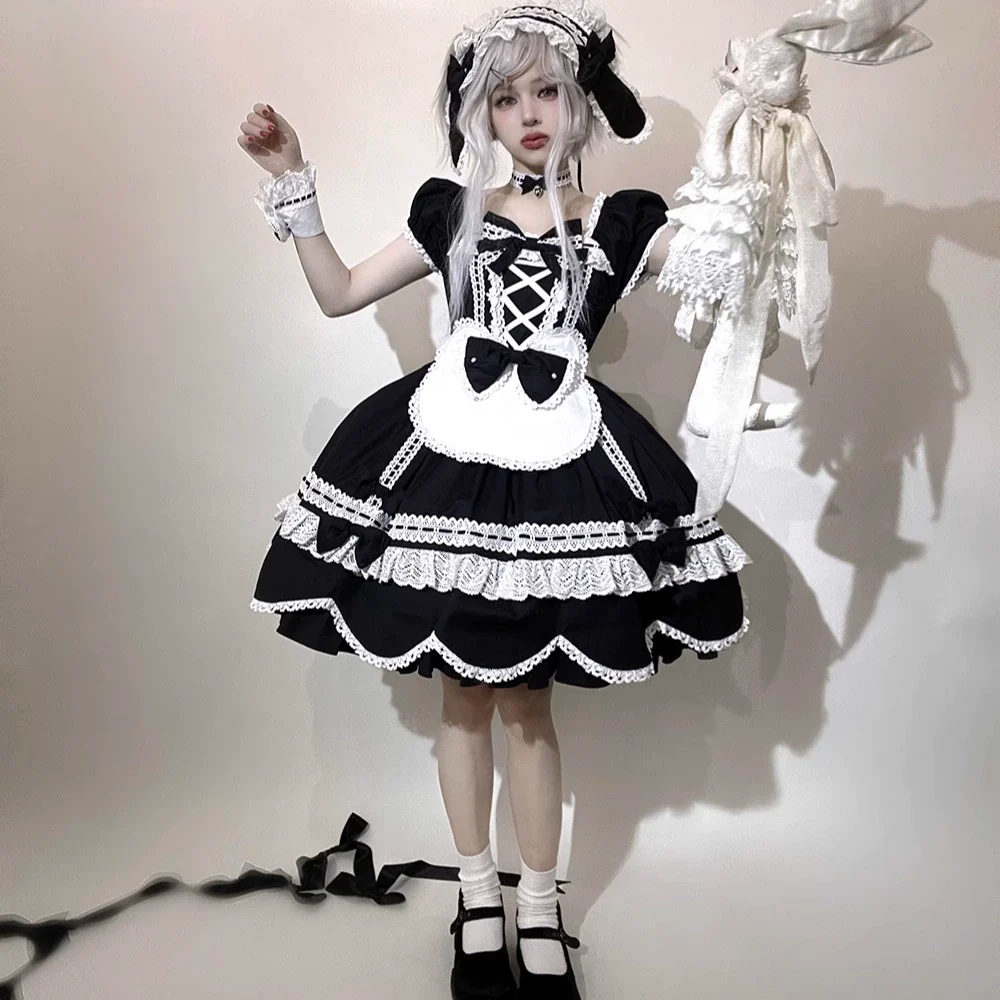 Vintage Petal Rabbit - Old School Lolita Headdress Suit With Bunny Ear - Image 3