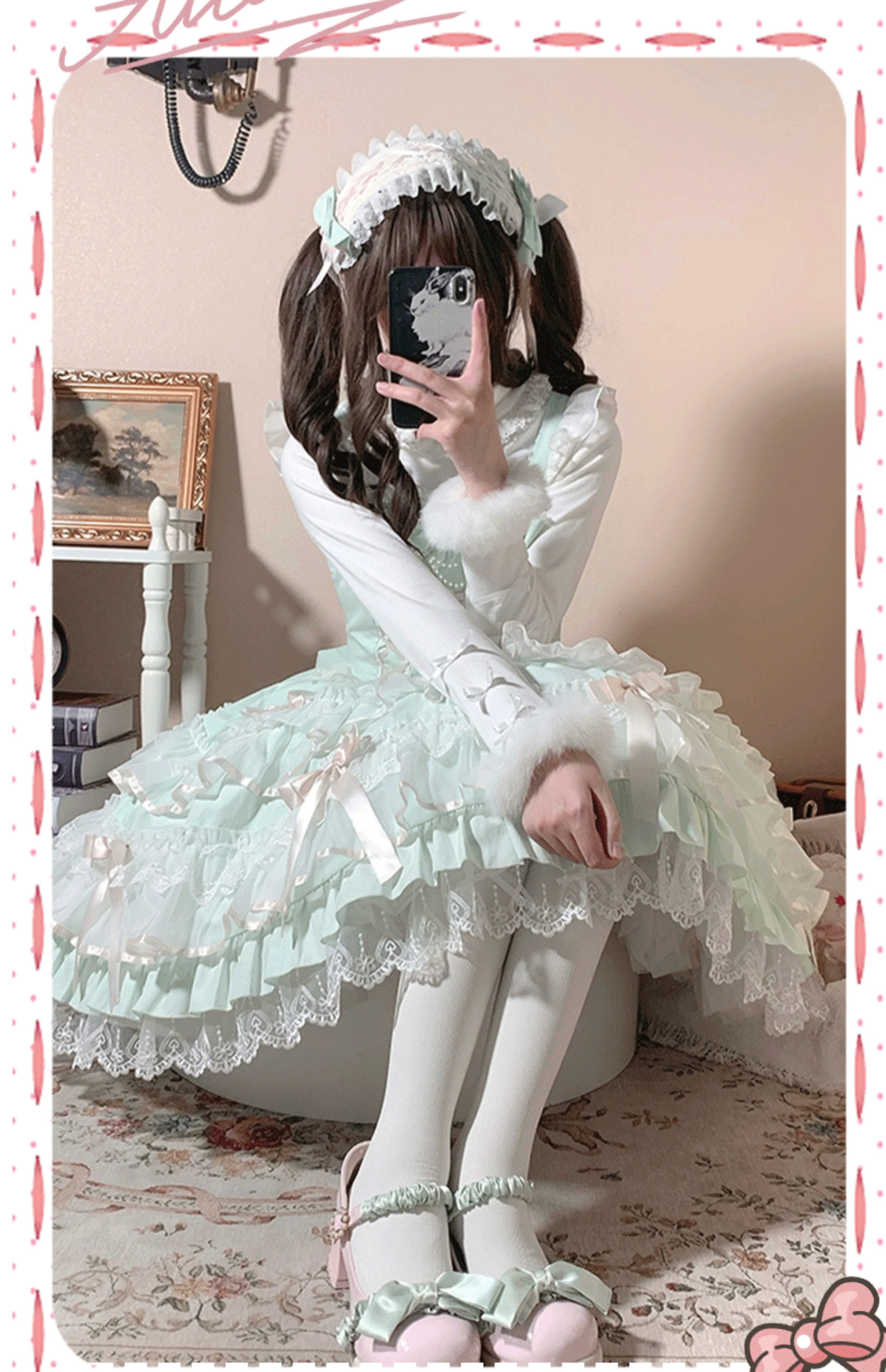 Love Notebook - Old School Lolita JSK Vintage Doll Tiered Dress - Image 11