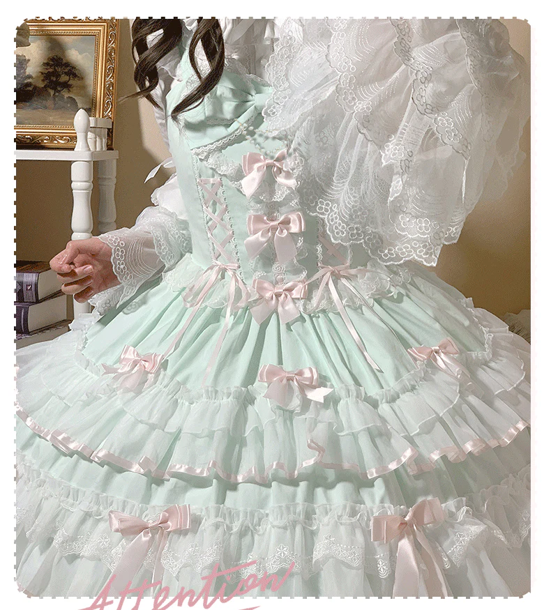 Love Notebook - Old School Lolita JSK Vintage Doll Tiered Dress - Image 12