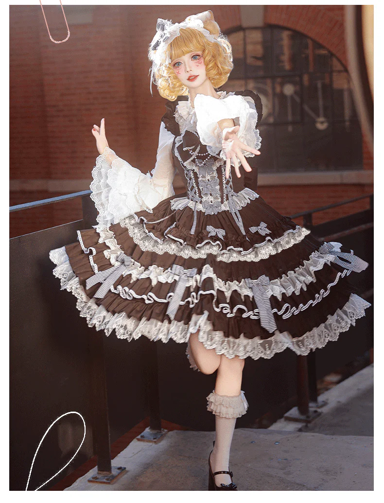 Love Notebook - Old School Lolita JSK Vintage Doll Tiered Dress - Image 16