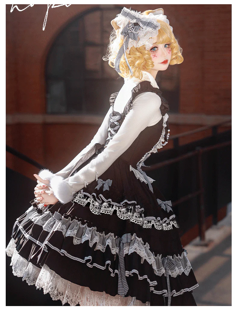 Love Notebook - Old School Lolita JSK Vintage Doll Tiered Dress - Image 17