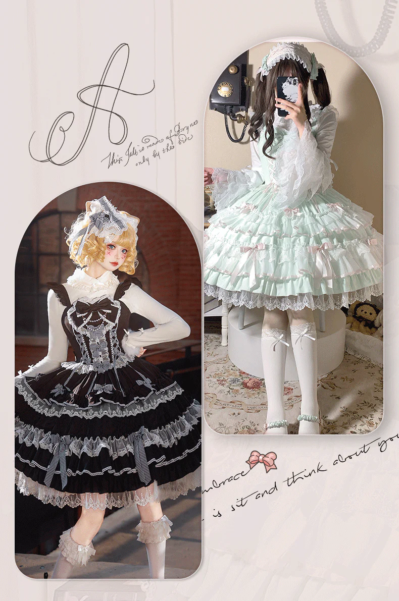 Love Notebook - Old School Lolita JSK Vintage Doll Tiered Dress - Image 19