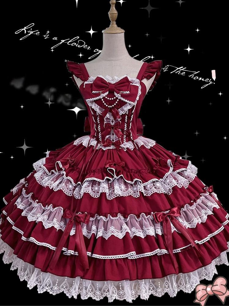 Love Notebook - Old School Lolita JSK Vintage Doll Tiered Dress - Image 4