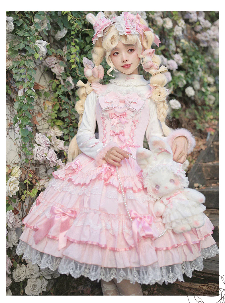 Love Notebook - Old School Lolita JSK Vintage Doll Tiered Dress - Image 5
