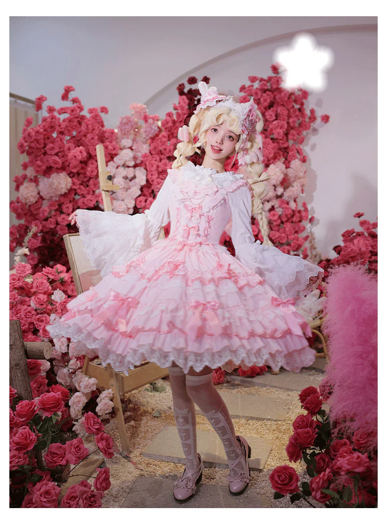 Love Notebook - Old School Lolita JSK Vintage Doll Tiered Dress - Image 7