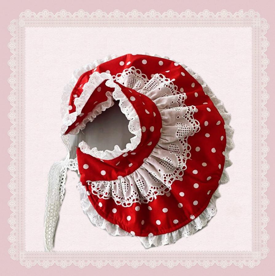 Polka Bailys - Old School Lolita JSK Suit, Red White Polka Dot Dress - Image 20