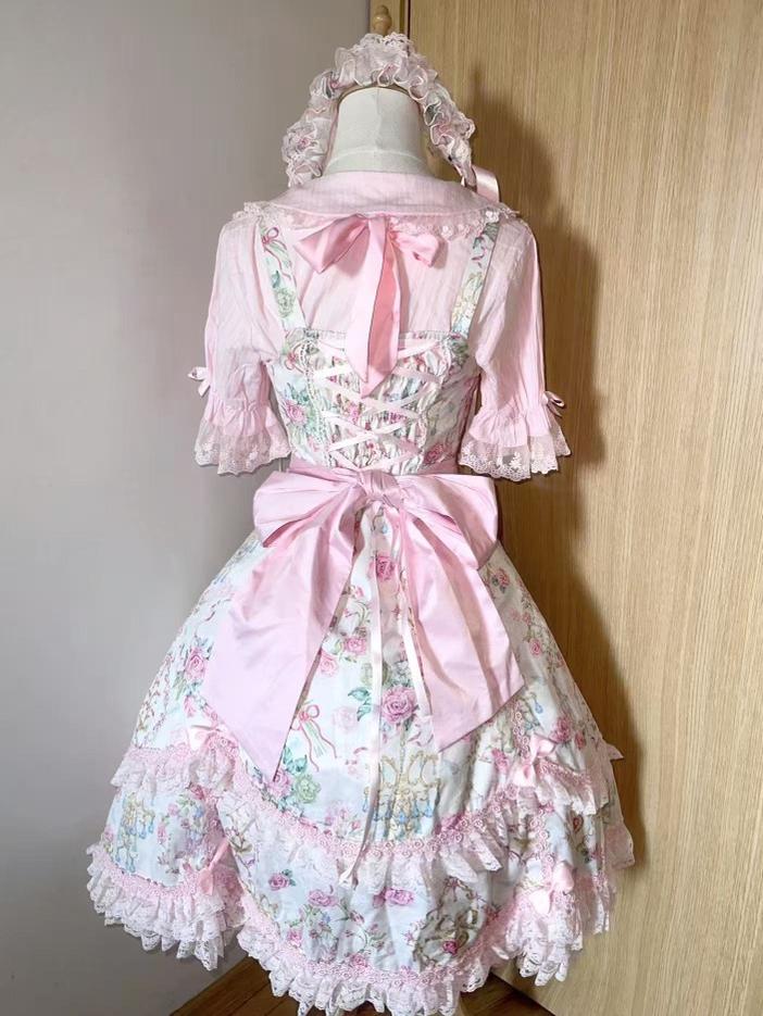 Spring 2025 - Floral Old School Lolita JSK Dress, Lace Trims - Image 11